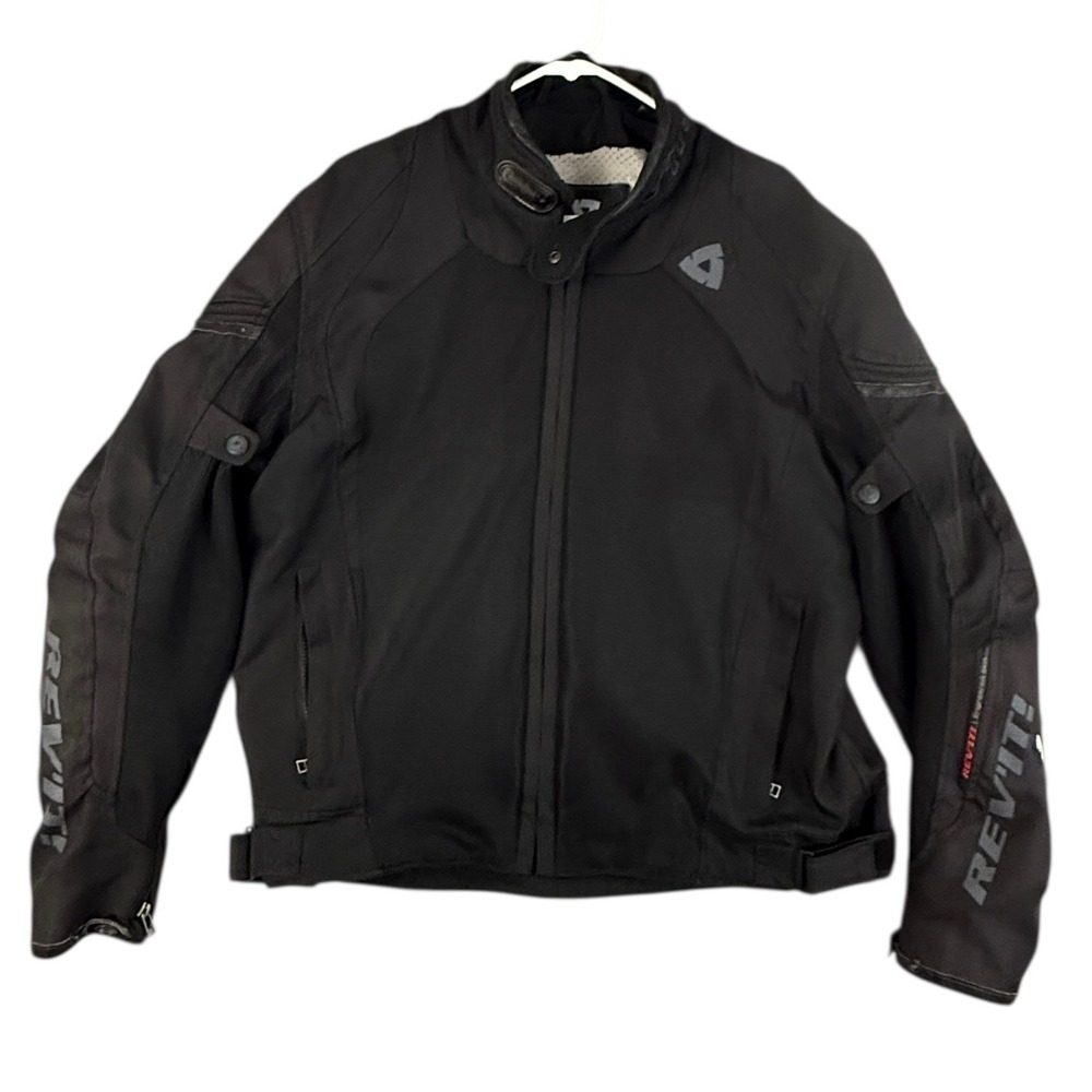 REV'IT Motorcycle Jacket Armor Textile Riding Engineered Skin Mens XXL Black